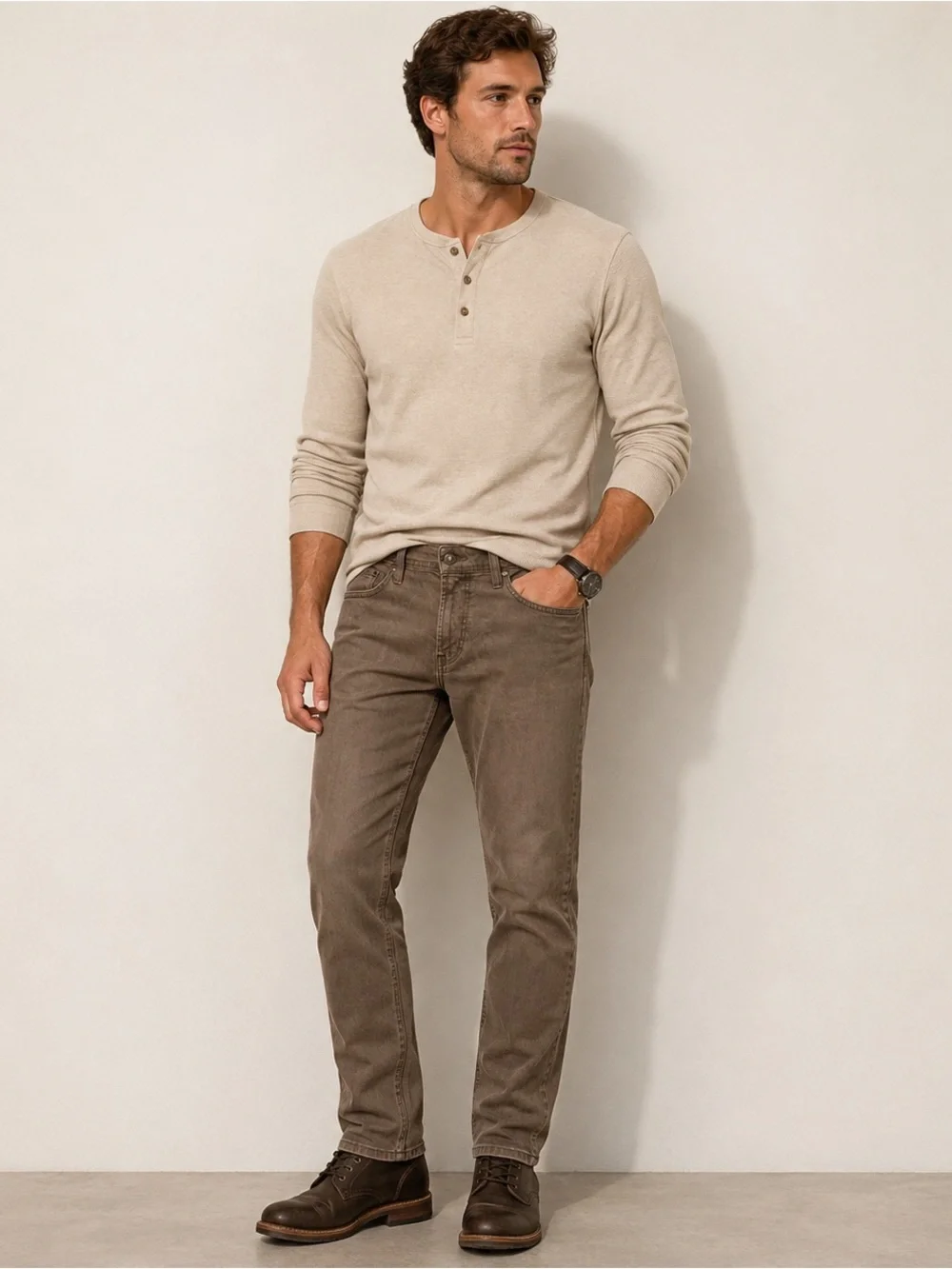 AG Adriano Goldschmied Everett Slim Straight Brown Jeans Men's 32x34 Stretch